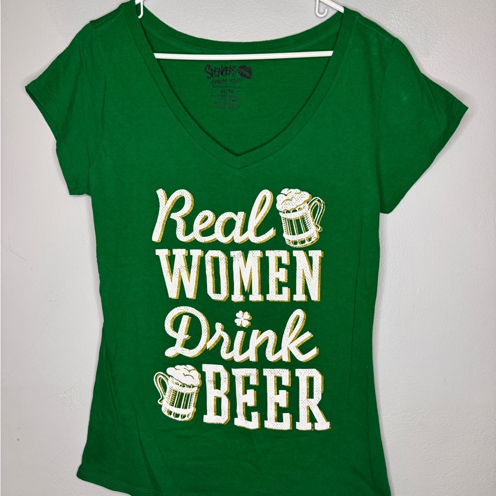 Spencer's Bold Green Graphic Cotton Tee Size XL